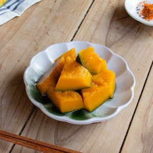 Simmered Japanese Pumpkin on a small plate