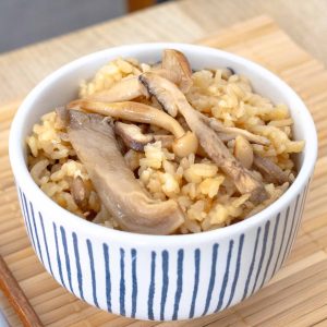 A bowl of Japanese Mushroom Rice (Kinoko Gohan).