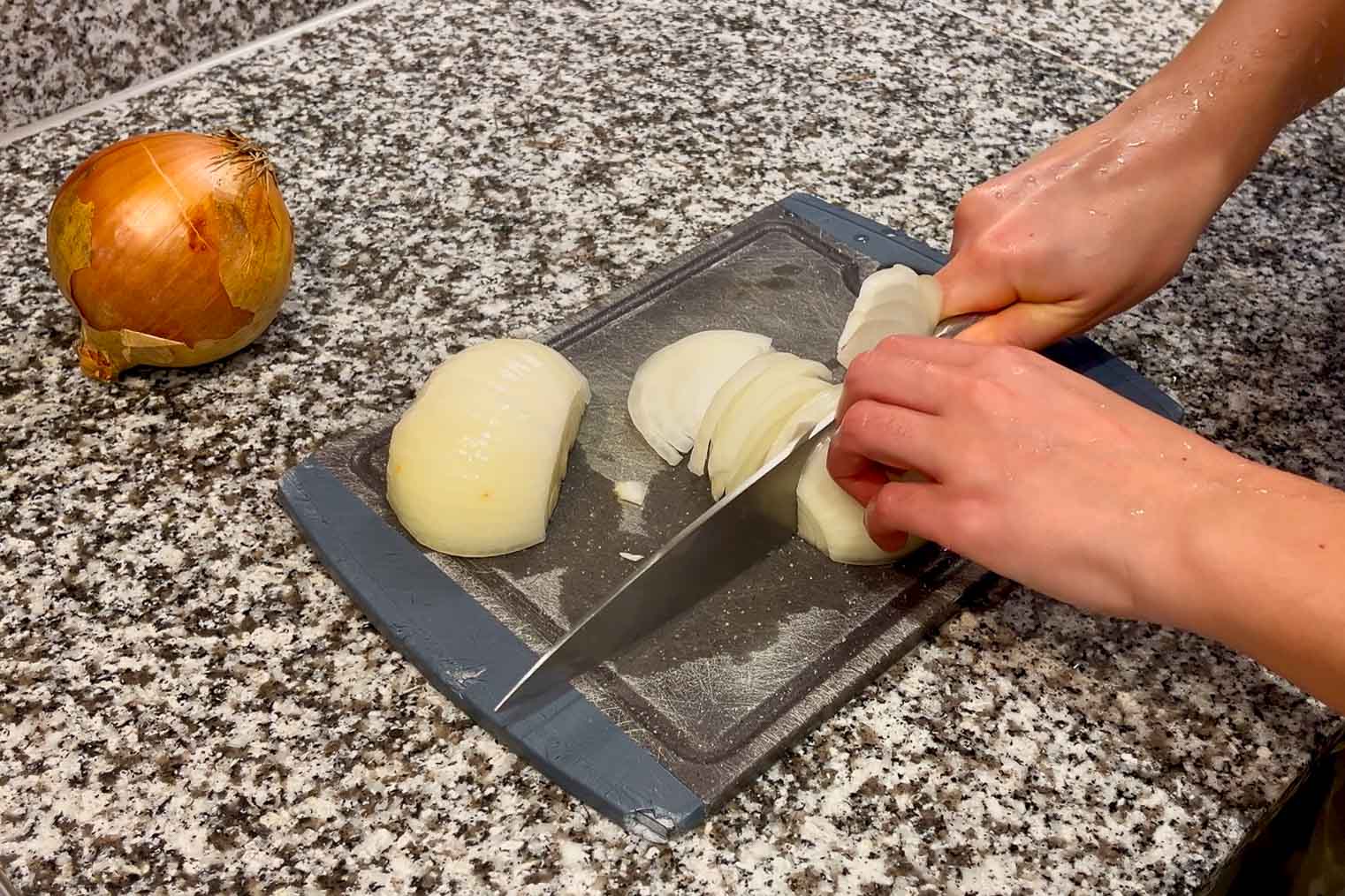 Step one for Pork Miso Soup (Tonjiru)