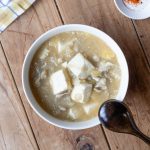 A bowl of pork miso soup, also known as Tonjiru.