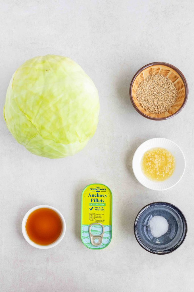 Ingredients for Yamitsuki Cabbage.