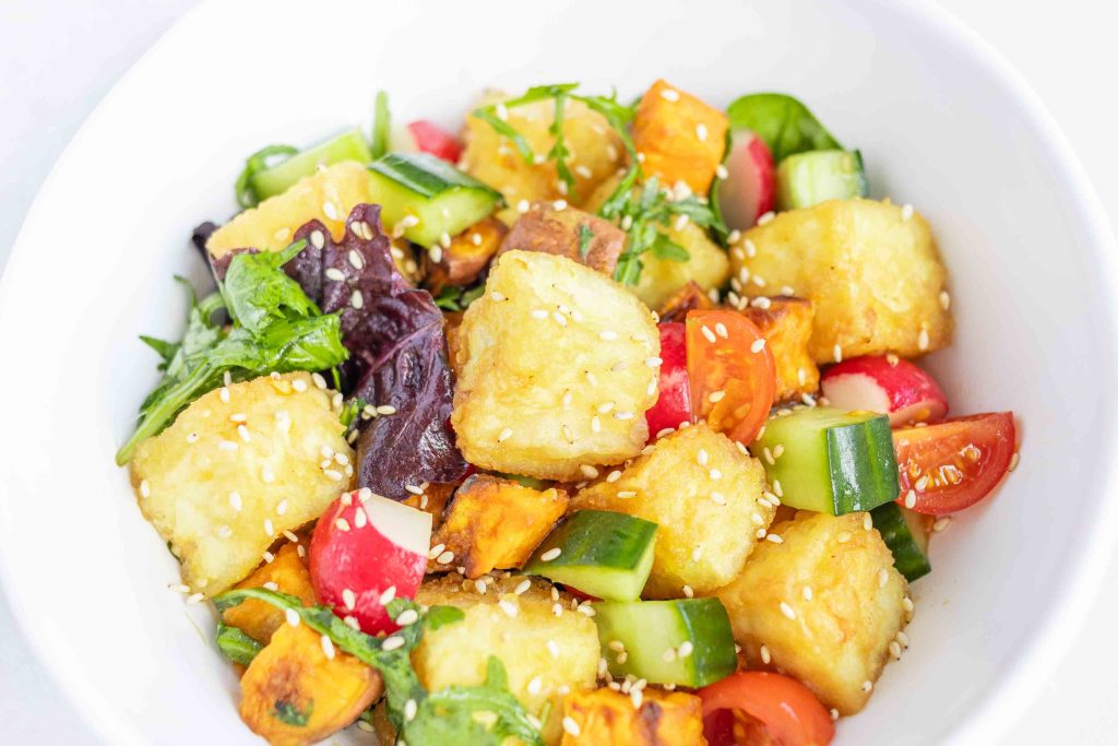 A bowl of Japanese Tofu Salad.