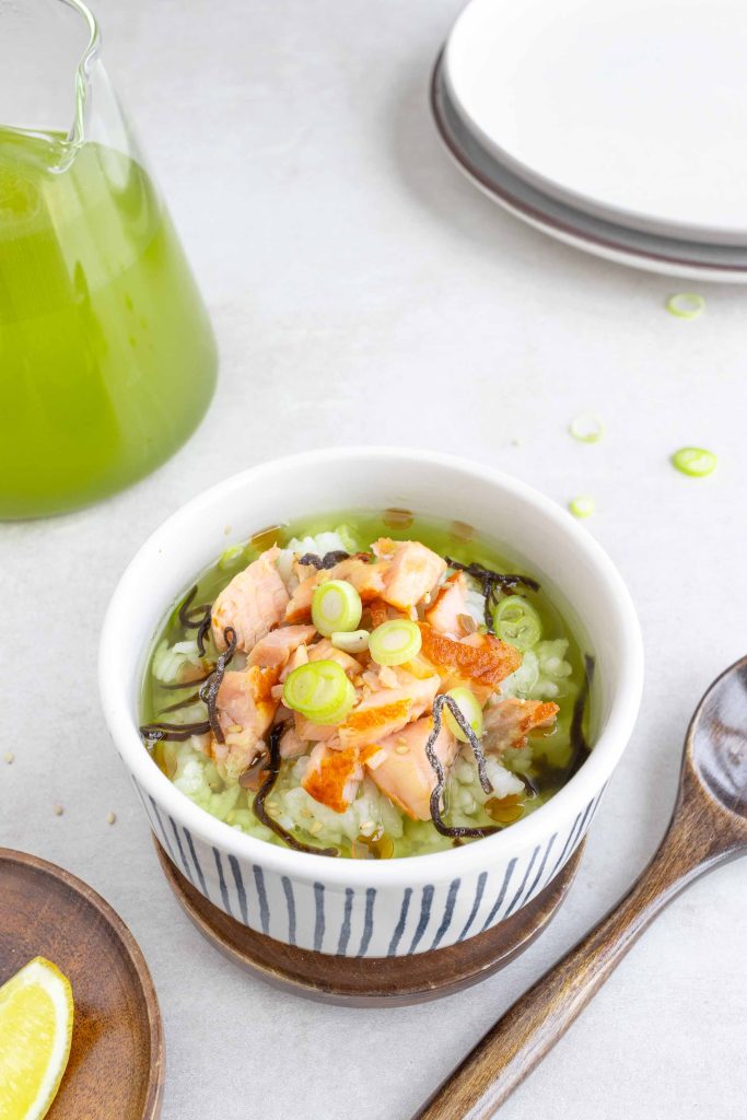 A bowl of Ochazuke (Green tea and rice)