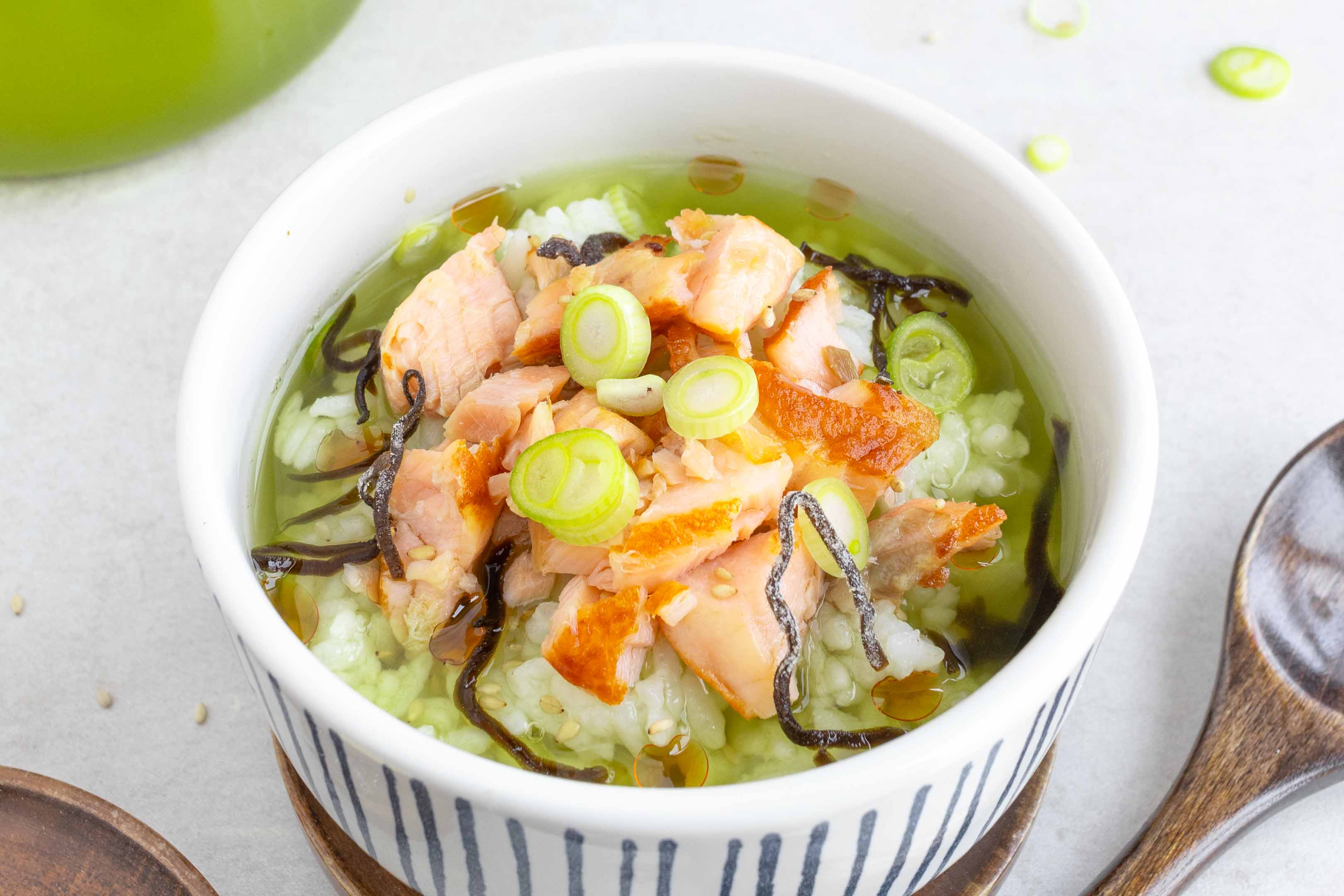 A bowl of Ochazuke (Green tea and rice)